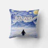 Funny Penguin BUT WHY Pillow Starry Night クッション (裏面)