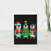 Funny Penguin Christmas Lights Penguin Cute Xmas H カード (正面)