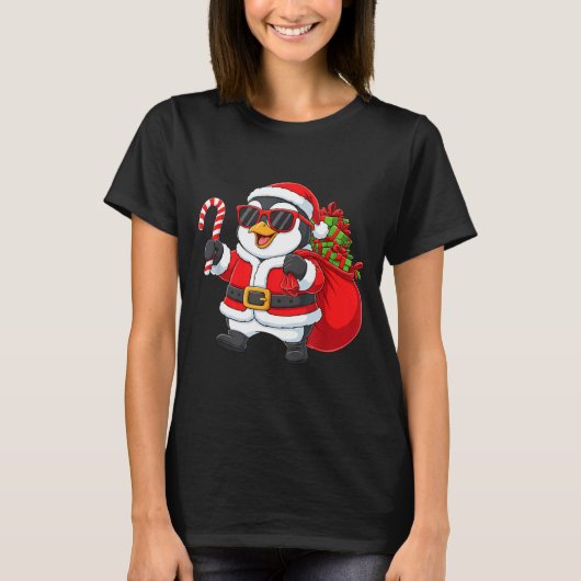 Funny Penguin Christmas Santa Outfit Xmas Boys Gir Tシャツ (正面)