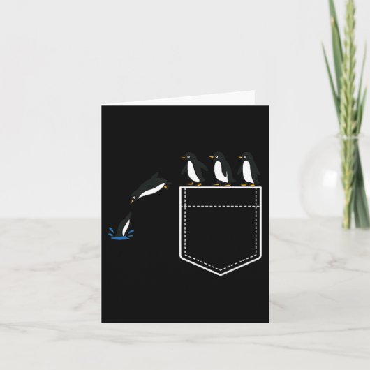 Funny Penguin Cket Cute Diving Penguin Animal Love カード (正面)