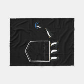 Funny Penguin Cket Cute Diving Penguin Animal Love フリースブランケット (正面(横))