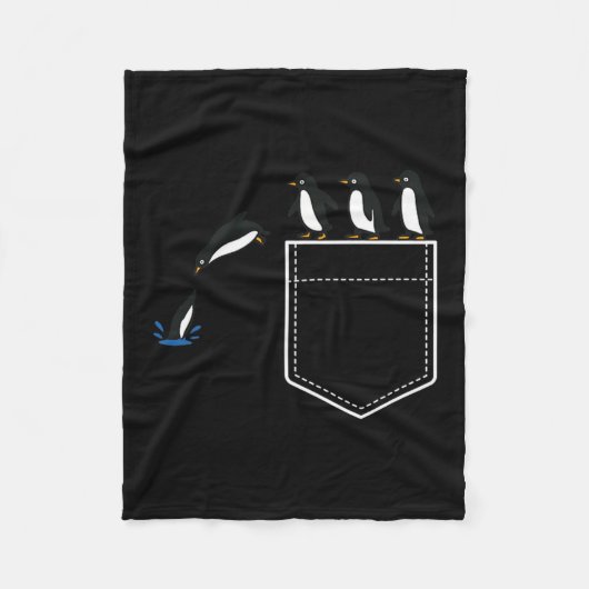 Funny Penguin Cket Cute Diving Penguin Animal Love フリースブランケット (正面)