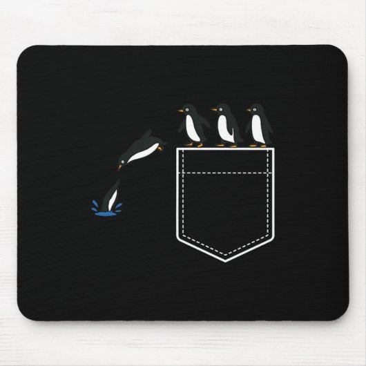 Funny Penguin Cket Cute Diving Penguin Animal Love マウスパッド (正面)