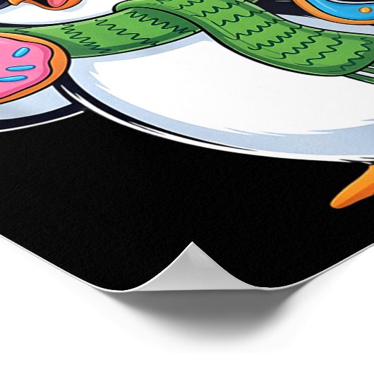 Funny Penguin Six Seven 67 Ice Cream Christmas Boy ポスター (角)