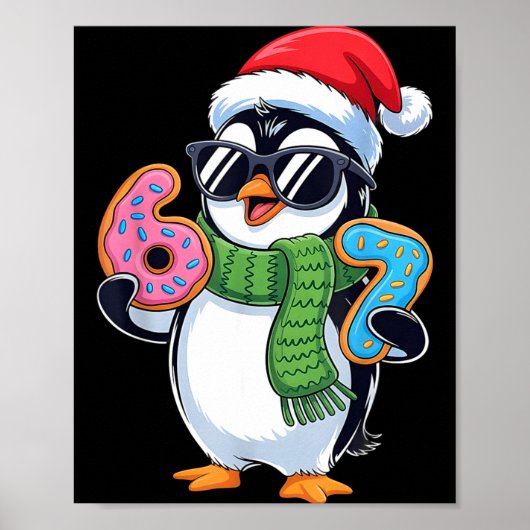 Funny Penguin Six Seven 67 Ice Cream Christmas Boy ポスター (正面)