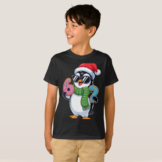Funny Penguin Six Seven 67 Ice Cream Christmas Boy Tシャツ (正面フル)