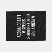 Funny, Penny For Your Thoughts Raglan Baseball Tee フリースブランケット (正面(横))