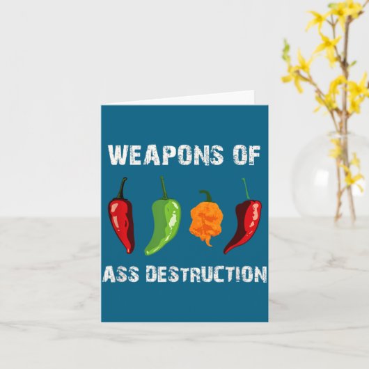 Funny Pepper Chili Head Scy Hot Foods  カード (黄色い花)