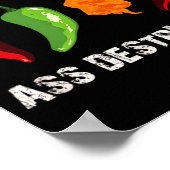 Funny Pepper Chili Head Scy Hot Foods ポスター (角)