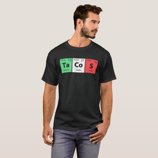 Funny Periodic Table Tacos For Cinco De Mayo Celeb Tシャツ (正面フル)