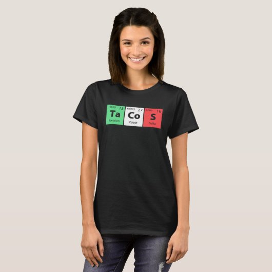 Funny Periodic Table Tacos For Cinco De Mayo Celeb Tシャツ (正面フル)
