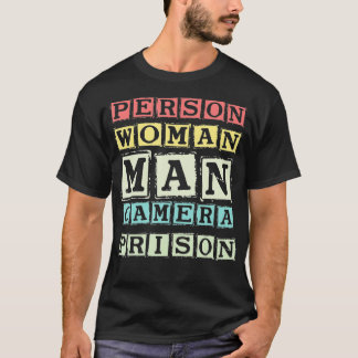 Funny Person, Woman, Man, Camera, Prison  Tシャツ