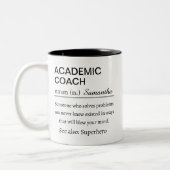 Funny Personalized Academic Coach Definition ツートーンマグカップ (左)