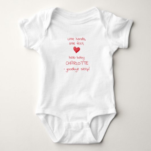 Funny Personalized Baby Gift, Hello Baby  ベビーボディスーツ (正面)