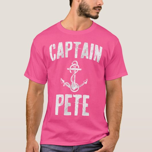 Funny Personalized Boating First Name Captain Pete Tシャツ (正面)