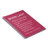 Funny Personalized Boss Lady Definition Notebook ノートブック (右側)