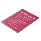 Funny Personalized Boss Lady Definition Notebook ノートブック (左側)