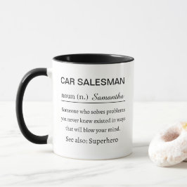 Funny Personalized Car Salesman Definition マグカップ