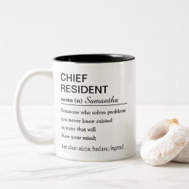 Funny Personalized Chief Resident Definition ツートーンマグカップ