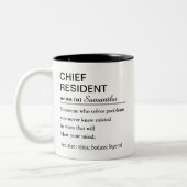 Funny Personalized Chief Resident Definition ツートーンマグカップ (左)
