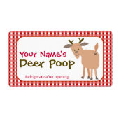 Funny Personalized Christmas Gift Reindeer Poop ラベル (正面)