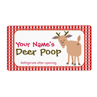 Funny Personalized Christmas Gift Reindeer Poop ラベル