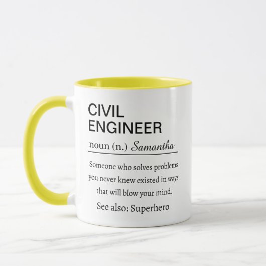 Funny Personalized Civil Engineer Definition マグカップ (左)