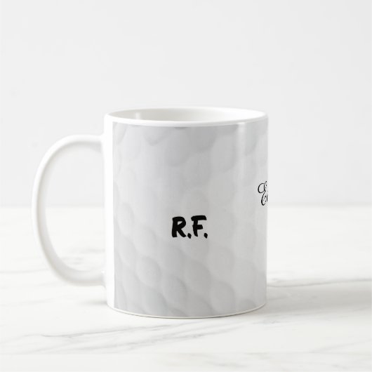 Funny Personalized Entitled 1 Initial Golf Name コーヒーマグカップ (左)
