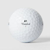 Funny Personalized Entitled 1 Initial Golf Name ゴルフボール (正面)