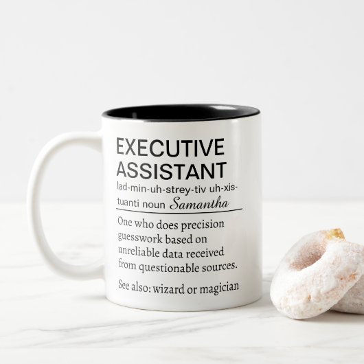 Funny Personalized Executive Assistant Definition  ツートーンマグカップ (ドーナツ)