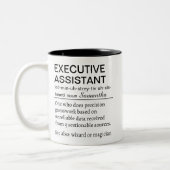 Funny Personalized Executive Assistant Definition  ツートーンマグカップ (左)