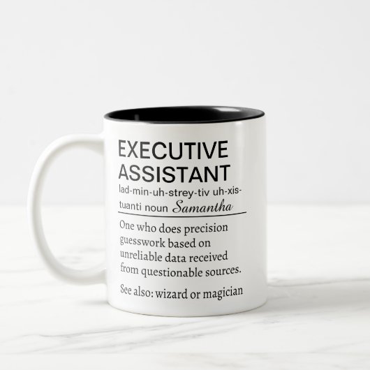 Funny Personalized Executive Assistant Definition  ツートーンマグカップ (左)