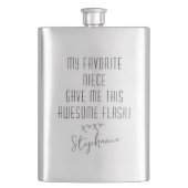 Funny Personalized from Favorite Niece Modern フラスク (正面)