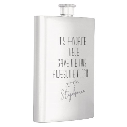 Funny Personalized from Favorite Niece Modern フラスク (右)