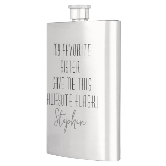 Funny Personalized from Favorite Sister Modern フラスク (左)