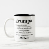 Funny Personalized Grumpa Definition ツートーンマグカップ (左)