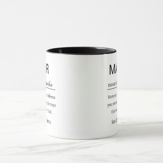 Funny Personalized Mayor Definition マグカップ (中央)
