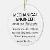 Funny Personalized Mechanical Engineer Definition セラミックオーナメント (左)