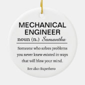 Funny Personalized Mechanical Engineer Definition セラミックオーナメント (裏面)