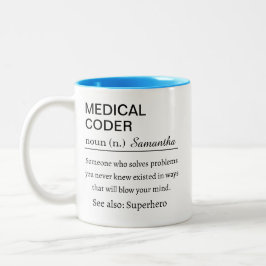 Funny Personalized Medical Coder Definition ツートーンマグカップ