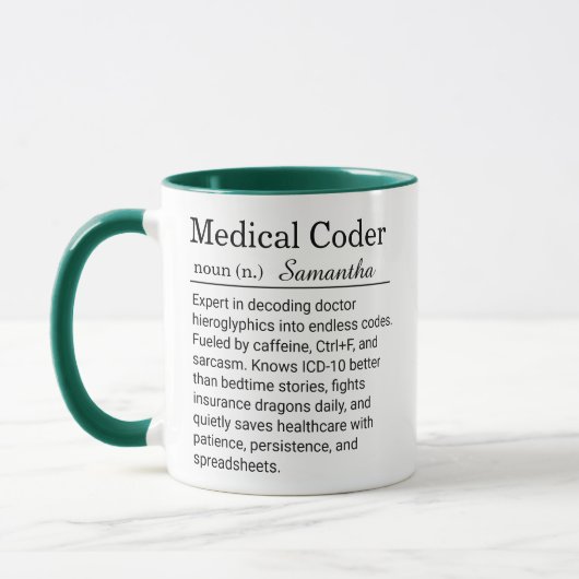 Funny Personalized Medical Coder Definition  マグカップ (左)