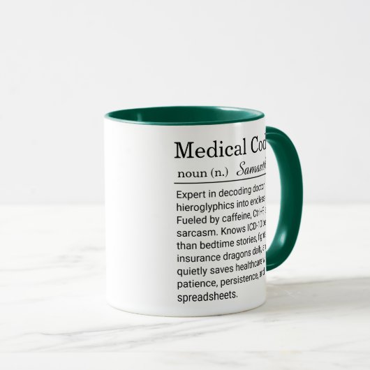 Funny Personalized Medical Coder Definition  マグカップ (正面右)