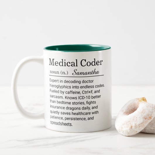 Funny Personalized Medical Coder Definition  マグカップ (ドーナツ)