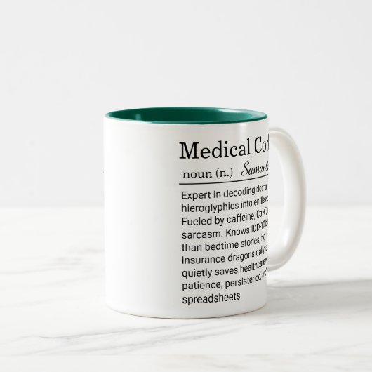 Funny Personalized Medical Coder Definition マグカップ (正面右)