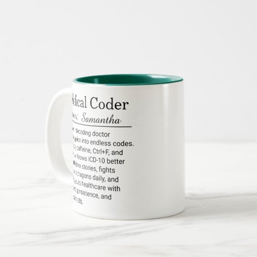 Funny Personalized Medical Coder Definition  マグカップ (正面左)