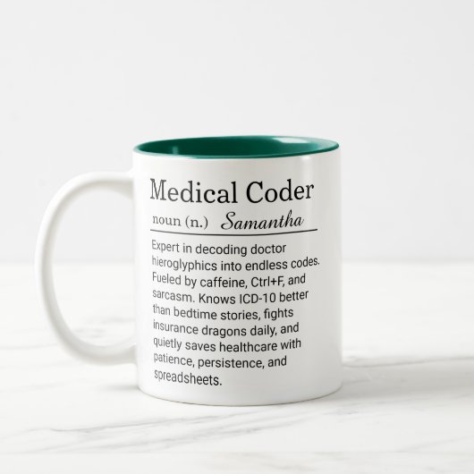Funny Personalized Medical Coder Definition マグカップ (左)
