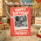 Funny Personalized Menace Birthday Card With Photo カード