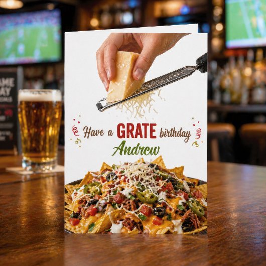 Funny Personalized Nachos Cheese Birthday Card カード