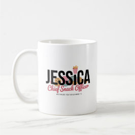 Funny Personalized Name Mug – Chief Snack Officer コーヒーマグカップ