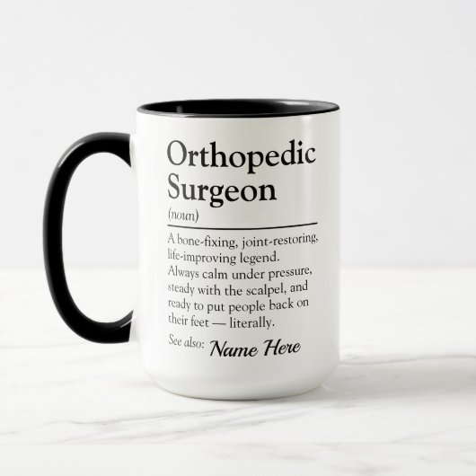 Funny Personalized Orthopedic Surgeon Definition マグカップ (左)